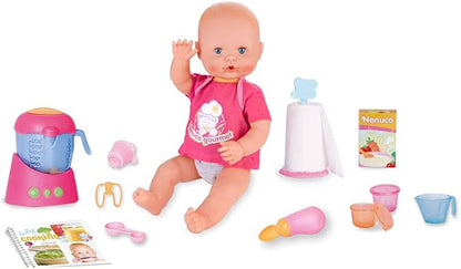 Nenuco Meal Baby Doll with Recipe Book and Blender, Bottle Spoon 16" Doll
