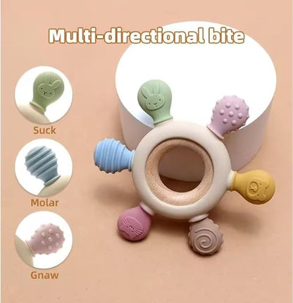 Beechwood Ring Teether (Pastel)