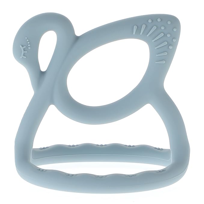 Baby Teething Toy, BPA Free Silicone Swan Shape Teether for Babies 6 Month+ 1 (Ether)