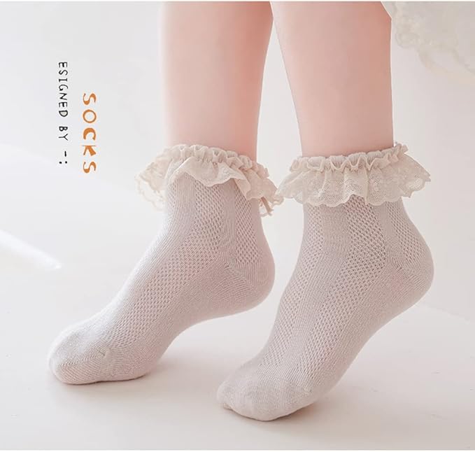 QandSweet Baby Girls' Eyelet Flower Socks Ankle Sock for Newborn