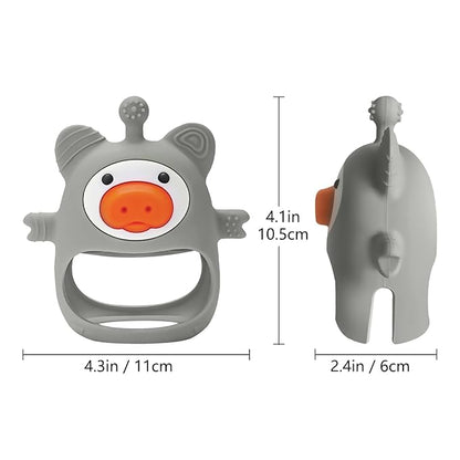 Piglet Silicone Baby Teether,Teething Toys for Babies 0-6 Months