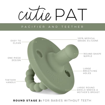 Ryan & Rose Cutie PAT Pacifier Teether (Stage 2, Ivy)