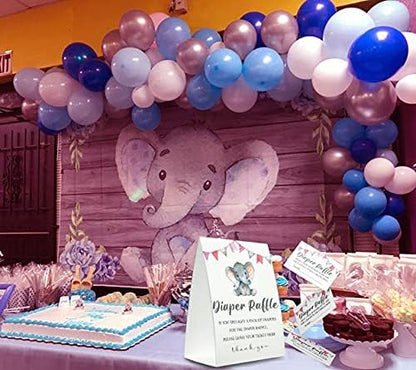 Diaper Raffle Sign,Diaper Raffle Baby Shower Game Kit (1 Standing Sign + 50 Guessing Cards) Diapers-N10
