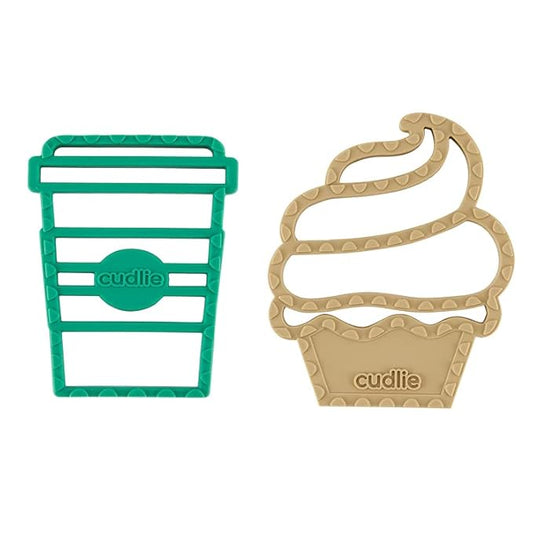 Cudlie 2-Pack Food Grade Silicone Teether - BPA Free, Fun