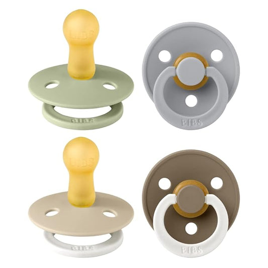 BIBS Colour Soother 4-Pack | BPA Free Dummy Pacifier 6-18 Months