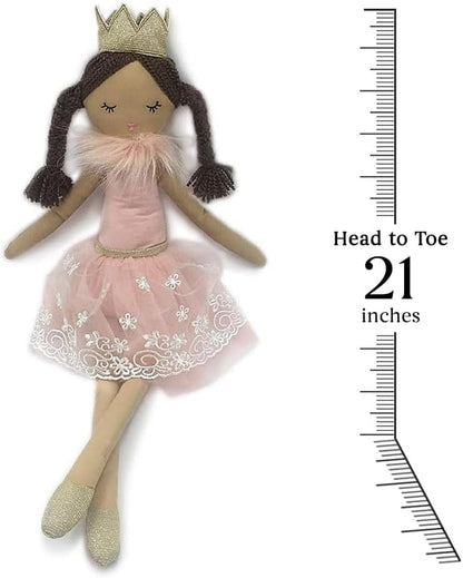 MON AMI Princess Doll Paige – 21”, Soft & Elegant Stuffed Plush Princess Doll
