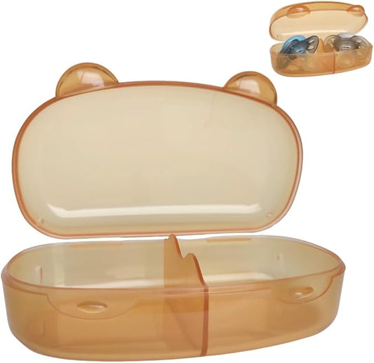 Pacifier Case Holder Storage 2 Pacifier with Division Transparent Portable