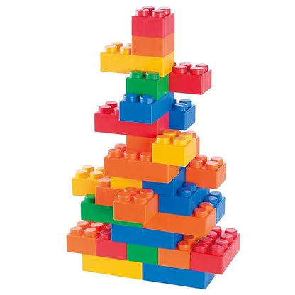 UNiPLAY Plump Soft Building Blocks - 60-Piece Jumbo Stacking Multicolor Set for Early Cognitive Development and Creative Play 3 Months+