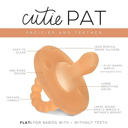 Ryan & Rose Cutie PAT Pacifier Teether (Flat, Clear Rubber)