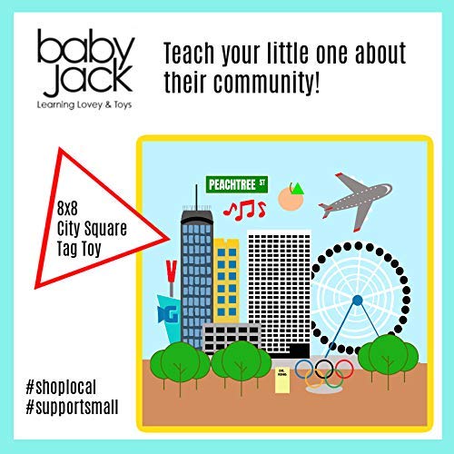 Baby Jack & Co 8x8??Learning Lovey Atlanta Georgia Tag Toys for Babies - Baby Crinkle Toys