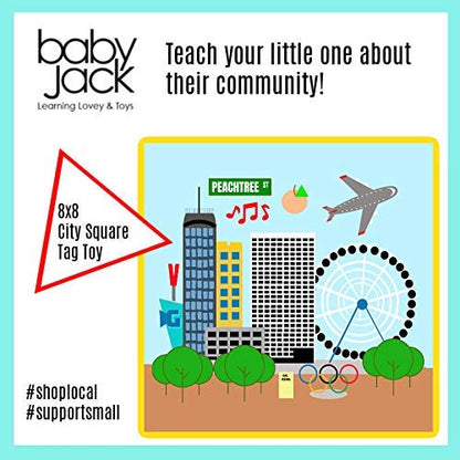 Baby Jack & Co 8x8??Learning Lovey Atlanta Georgia Tag Toys for Babies - Baby Crinkle Toys
