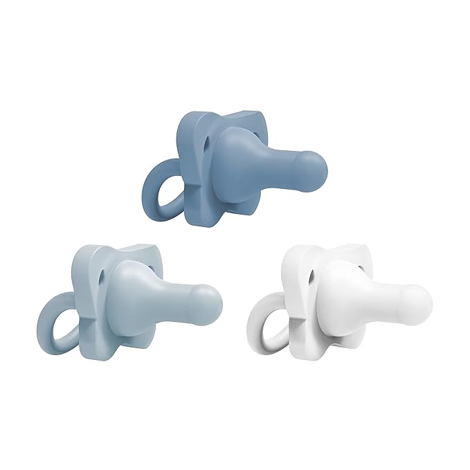 Dr. Brown's HappyPaci 100% Silicone Baby Pacifier, Contoured One-Piece Design 0-6m, BPA-Free, 3 Pack