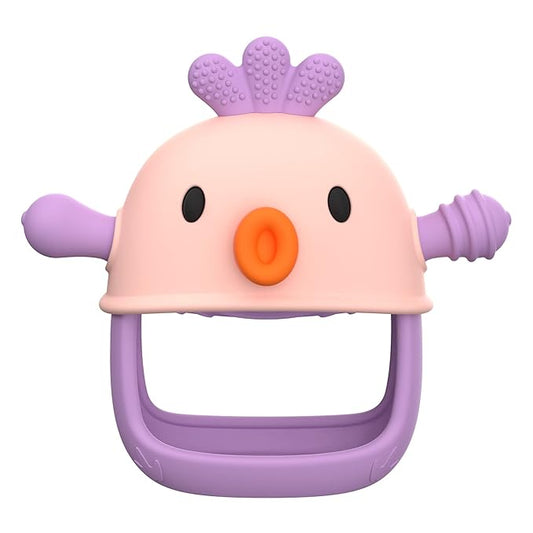 Baby Teething Toy Silicone Teething Mitten for Baby Over 3 Months, Anti-Drop Silicone Baby Teether
