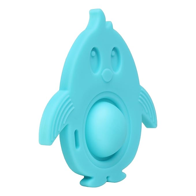 Popz Baby Teether Toy - Made in The USA 0-6 Months 100% Silicone