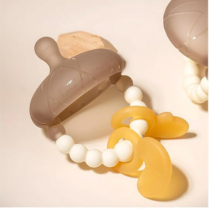 Silicone Acorn Teether with Beaded Ring, Multiple Shapes & Textures 3+ Months