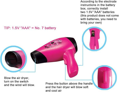 Doll Head Hair Styling Makeup Girls Toys Kids Pretend Play Beauty Set with Real Washable Cosmetics Hairdryer Curling Hairpins Accessories Birthday Gifts for Girls 3 Years Old