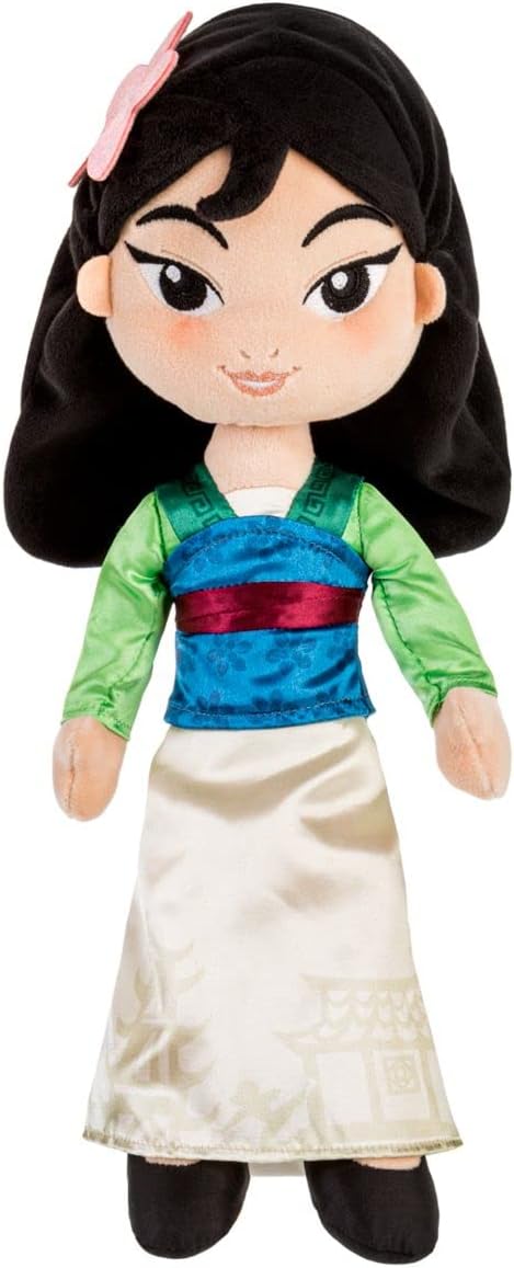 Disney Store Official Princess Plush Doll (Mulan) Medium 14 Inches, Princess Dolls with Embroidered Features