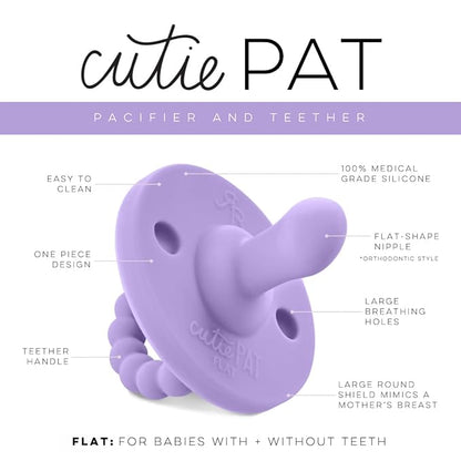Ryan & Rose Cutie PAT Pacifier Teether (Flat, Orchid)