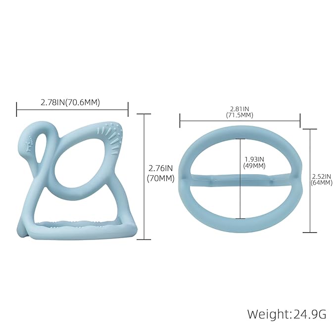 Baby Teething Toy, BPA Free Silicone Swan Shape Teether for Babies 6 Month+ 1 (Light
