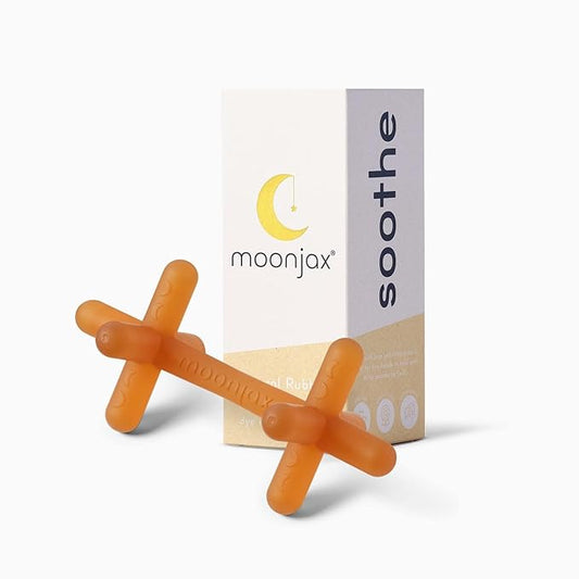 Moonjax Natural Rubber Baby Teething Toys - Baby teether for Infants, Toddlers