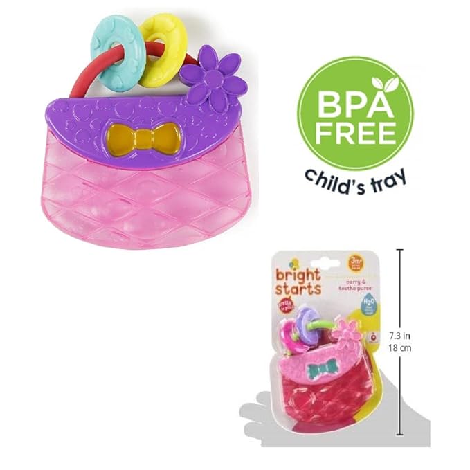 Bright Starts Carry & Teethe Purse Chillable Teether Toy, Ages 3 months +
