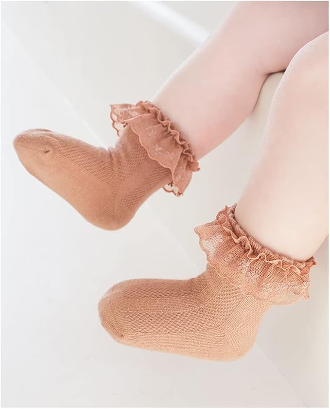 QandSweet Baby Girls' Eyelet Flower Socks Ankle Sock for Newborn