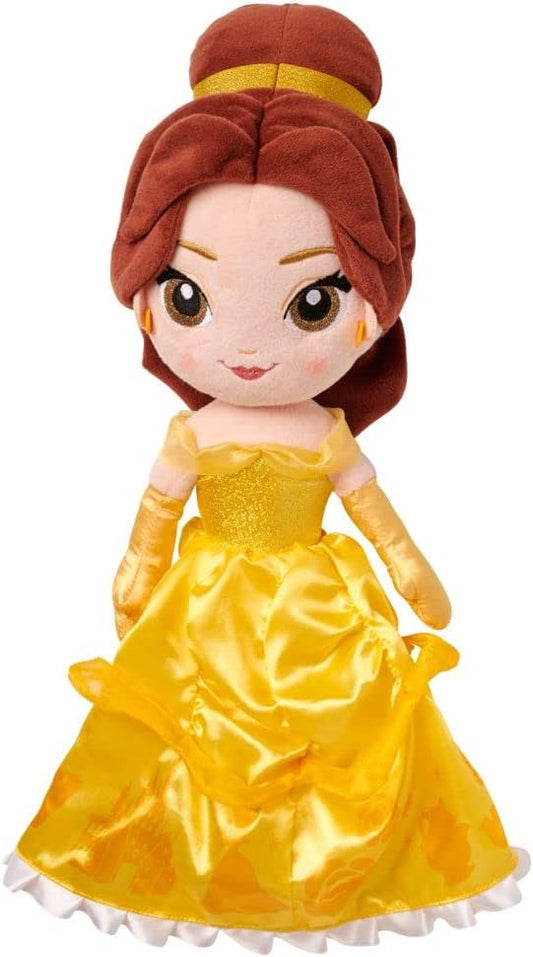 Disney Store Official Princess Plush Doll (Belle from Beauty and The Beast) Medium 14 Inches, Princess Dolls with Embroidered Features