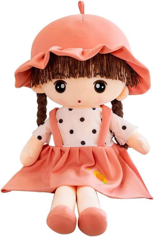 Plush Baby Doll Girl with Clothes, 17.7 Sweetheart Rag Doll Cozy Cuddle Soft Baby Doll for Kids Babies