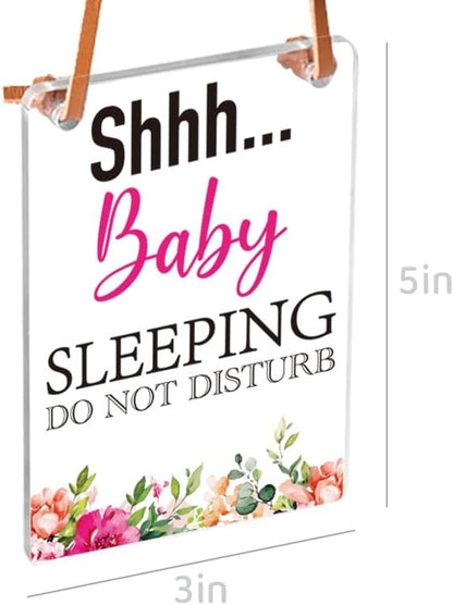 Cute Baby Sleeping Do not Disturb Sign’╝īFunny Transparent Sign’╝?for Home Wall Decor Acrylic Plaque’╝īBedroom,Hospital Hanging(5x3 inch)