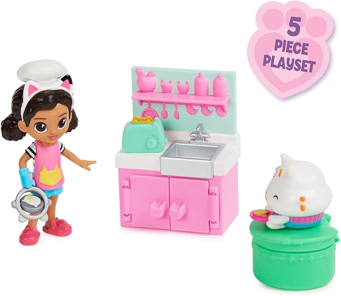 Gabby’s Dollhouse, Lunch and Munch Kitchen Set with 2 Toy Figures 3 and