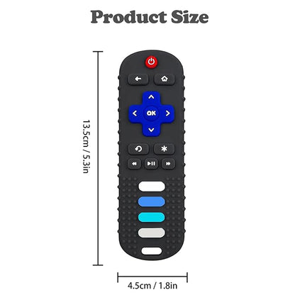 2-Pack Baby Teething Toys-TV Remote Control Shape Silicone Infants Teething 0-18 Months,BPA-Free (2packs-Black)