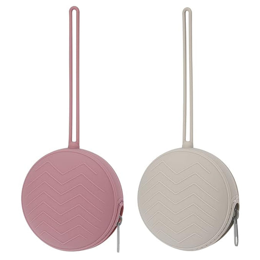 2 Pack Silicone Pacifier Holder Case, BPA Free Newborn Baby Pacifiers Silicone Pouch for Boys & Girls