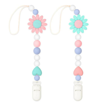 Silicone Pacifier Clip, 2 Pack Pacifier Holder for Boys and Girls