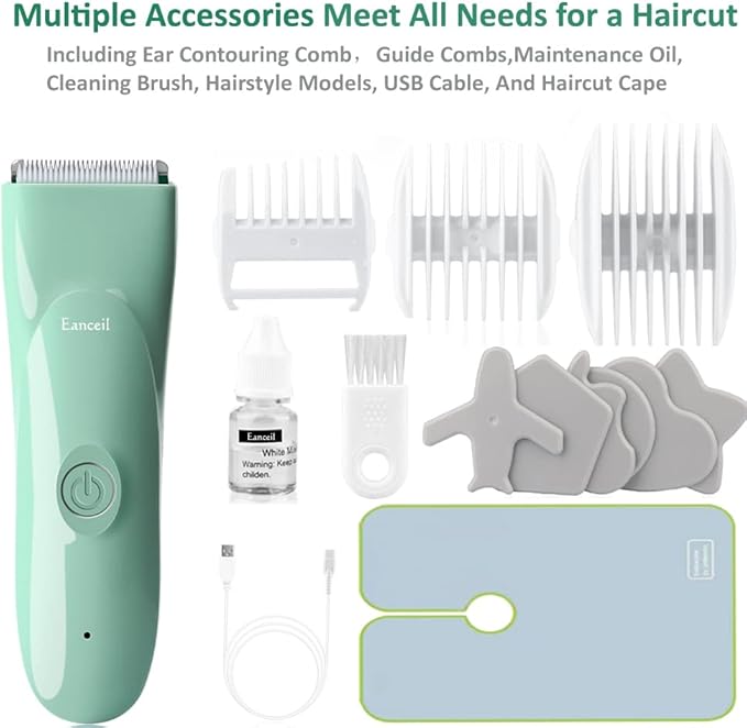Baby Hair Clippers - Ultra Quiet Electric Hair Trimmer, Cordless Rechargeable Waterproof Haircut Kit for Kids Infants & Adult.