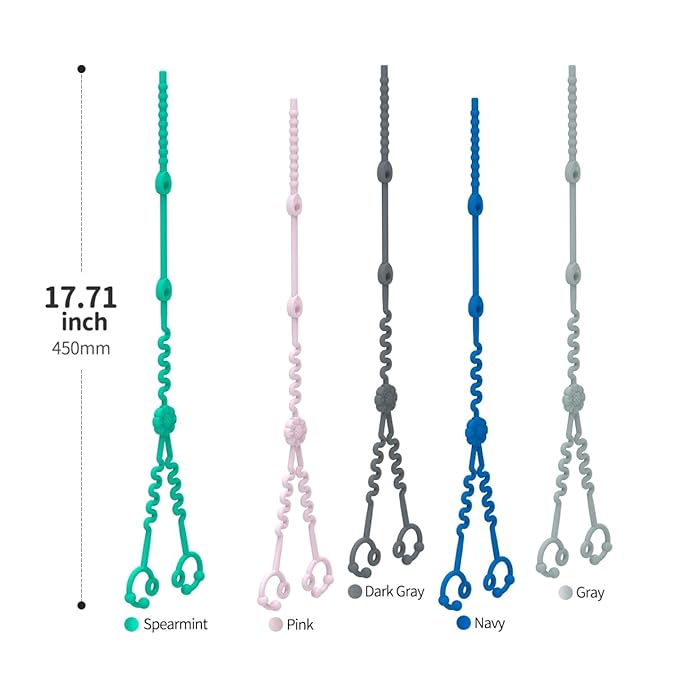 Baby Toy Straps - 1 Drag 2 Design for Toy Safety 3 Pack