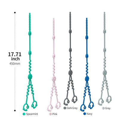 Baby Toy Straps - 1 Drag 2 Design for Toy Safety 3 Pack