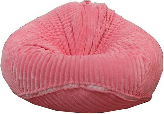 Soft Bean Bag Chair Cover No Filler Sofa Cover Storage Bean Bag Cover Organizing Children Plush Toys (Pink, X-Large)