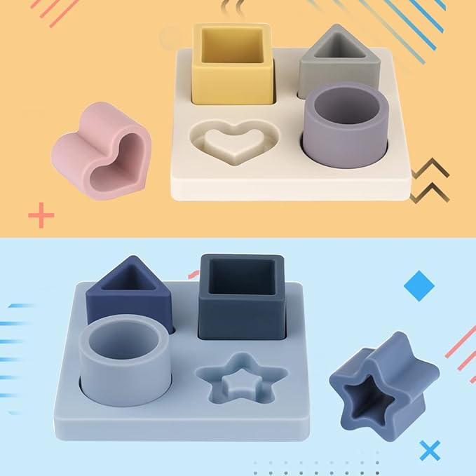 Haakaa Baby Silicone Shape Puzzle, Baby Stacking Toys & Teething Toys 3M+ Babies,