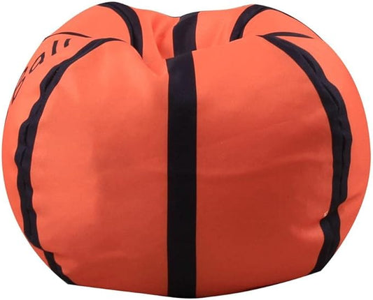 Storage Bean Bag Chair 18 Inch Beanbag Cover with Zipper for Kids Plush Toys Game Play (Basketball)