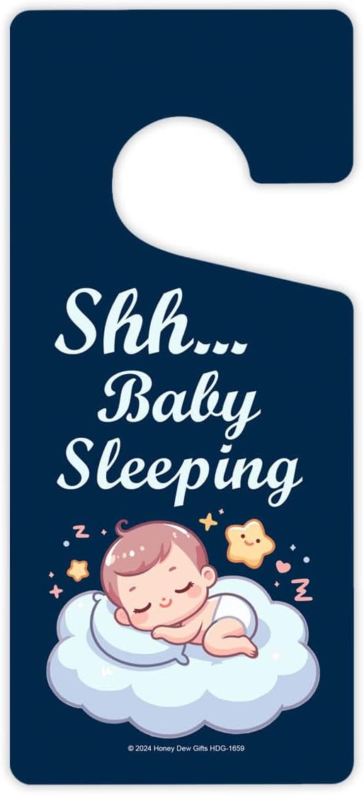 Honey Dew Gifts, Shhh Baby Sleeping 4 inch 9 inch, HDG-1659