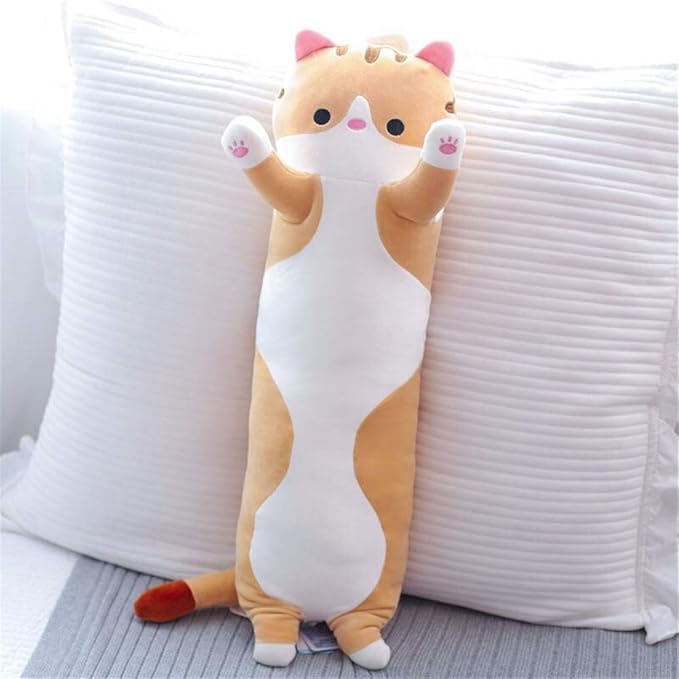 shangman Lovely Plush Cat Doll Cute Cartoon Soft Stuffed Kitten (Brown,50cm/19.6in)