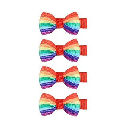 Baby Rainbow Snap Clips Bow Toddler Rainbow Clips Bowknot Infant JHP05 (4