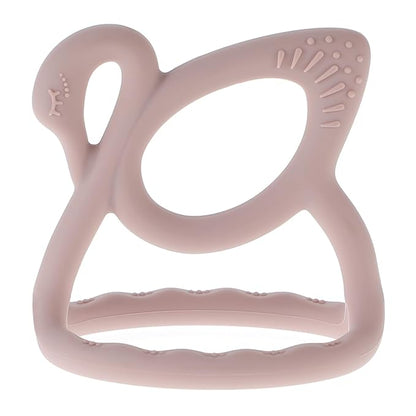 Baby Teething Toy, BPA Free Silicone Swan Shape Teether for Babies 6 Month+ 1 (Dusty