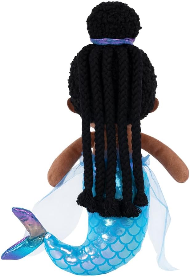 OUOZZZ 15" Soft Black Mermaid Doll for Girls - First 3 year