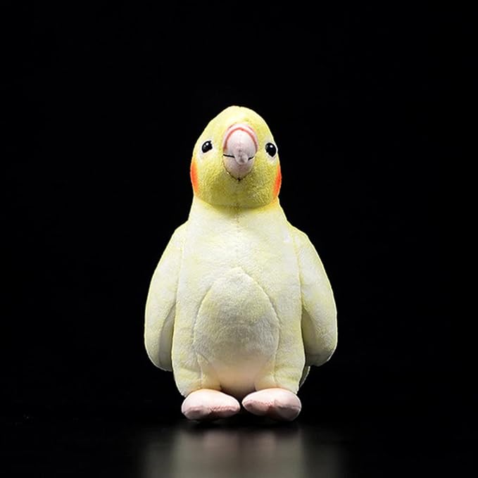 ZHONGXIN MADE Cockatiel Plush Toy Set - 2pcs Simulation Yellow and Grey Parrot Stuffed Animal, Cute Little Bird Doll as Gift for Your Friends 7 Inch