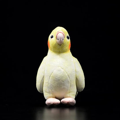 ZHONGXIN MADE Cockatiel Plush Toy Set - 2pcs Simulation Yellow and Grey Parrot Stuffed Animal, Cute Little Bird Doll as Gift for Your Friends 7 Inch