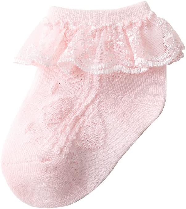 QandSweet Baby Girls' Eyelet Flower Socks Ankle Sock for Newborn
