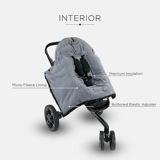 7AM Enfant Stroller Blanket 212 - Adjustable Baby Car Seat Zipped Blanket for Babies Winter, Unisex Multi Purpose Fleece Lined Warm Hooded Toddler Footmuff Water Repellent | (6M - 4T)