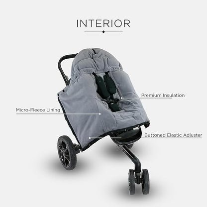 7AM Enfant Stroller Blanket 212 - Adjustable Baby Car Seat Zipped Blanket for Babies Winter, Unisex Multi Purpose Fleece Lined Warm Hooded Toddler Footmuff Water Repellent | (6M - 4T)