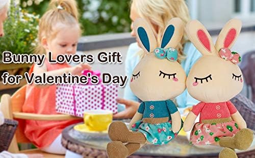 Set of 2 Easter Plush Bunny Rabbit, 18.3 in Doll Rabbit Stuffed Animal Huggable Rabbit Christmas Easter Girls' Gift Room Decorations